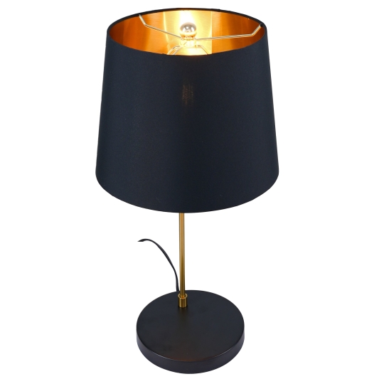 New Design Small Modern Stylish Desk Lamp in Stock in The United States Easy To Install Used for Bedside Table Lamp Lustrous Table Lamp Black Outer and Gold Inner 110V 120V