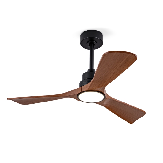 42 Inches Modern Black Ceiling Fan With Light 3 ABS Blades Remote Control Reversible DC Motor With Dimmable LED