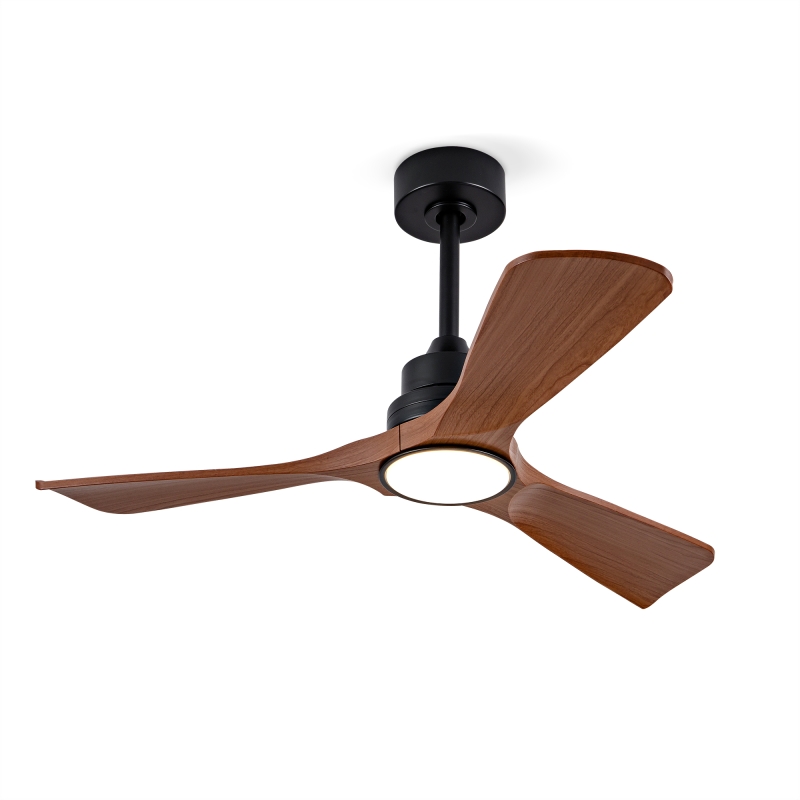 42 Inches Modern Black Ceiling Fan With Light 3 ABS Blades Remote Control Reversible DC Motor With Dimmable LED